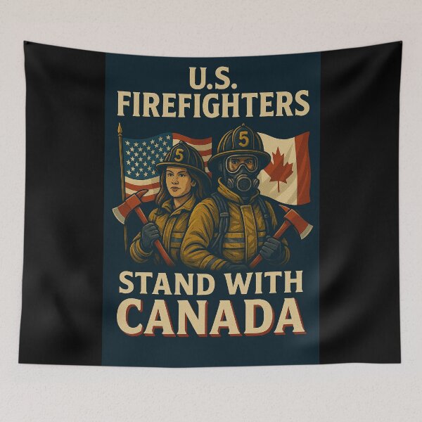 Item preview, U.S. Firefighters Stand with Canada designed and sold by MySheetMusicArt.