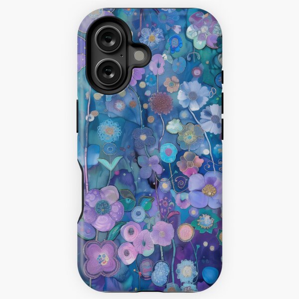 Artikel-Vorschau von Ein Blumenfeld in Blau- und Violetttönen, designt und verkauft von dawnleblanc55.