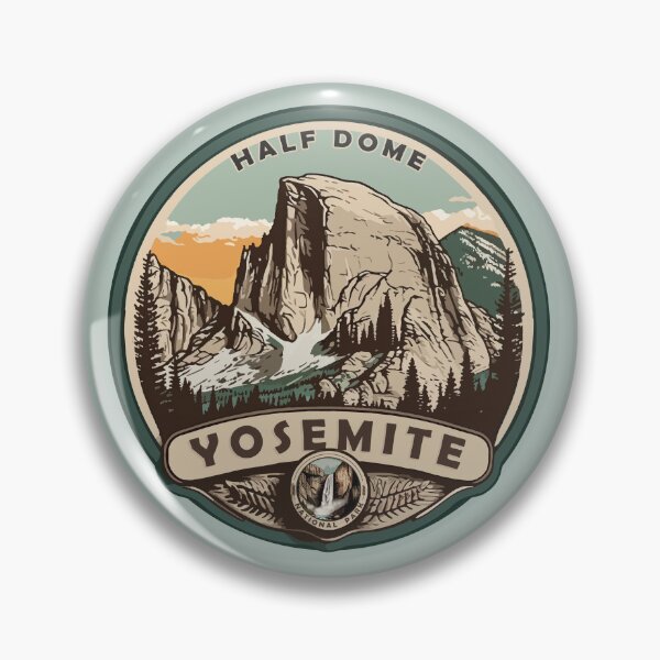 Vista previa del artículo con la obra «Half Dome / Parque Nacional Yosemite / Diseño de logotipo retro vintage», diseñado y vendido por cynino.