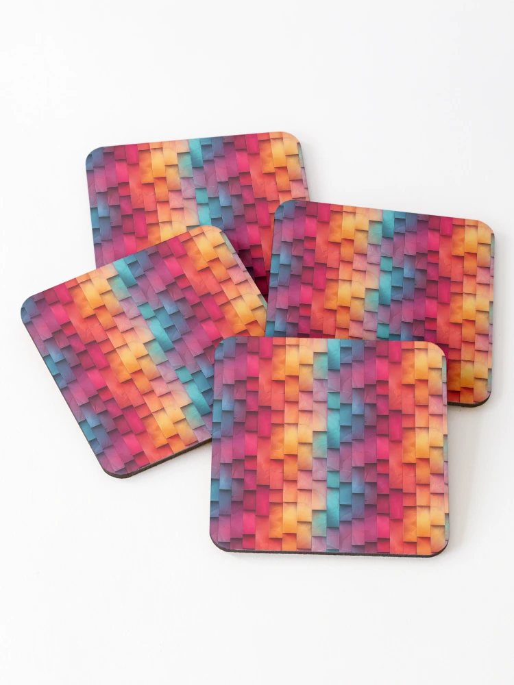 Thumbnail 1 of 5, Coasters (Set of 4), Textured Color Panel Gradient designed and sold by NTGUILTY.
