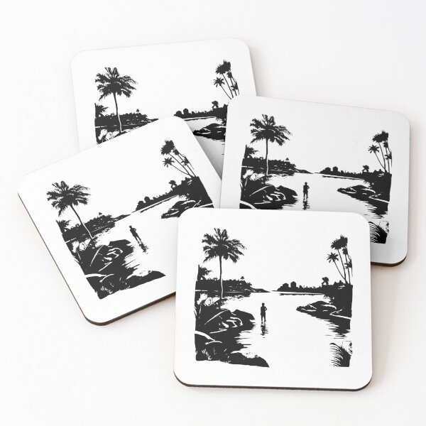 Item preview, Spring Lake River Tropical Landscape Exotic Nature Scene designed and sold by inkoutninja.