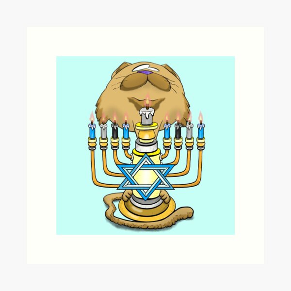 Item preview, Big Head Hanukkah Cat designed and sold by 404colors.