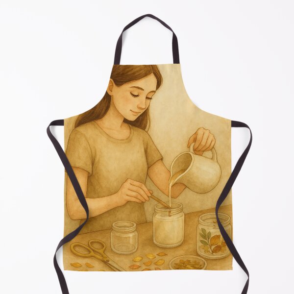 Item preview, Candle Making with Flowers Watercolor Illustration designed and sold by Lacritsa .