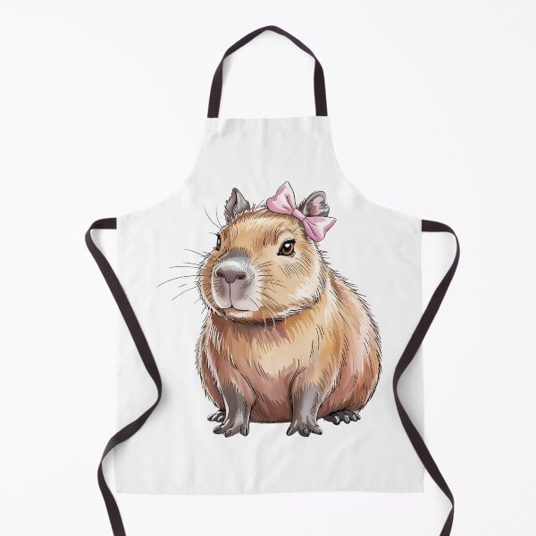 Item preview, Kawaii Capybara with Pink Bow Ribbon designed and sold by thebest-2studio.