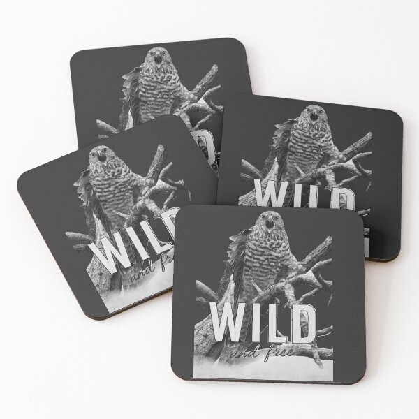 Item preview, Wild and Free - Monochrome Hawk Typography Art designed and sold by MRageebArt.