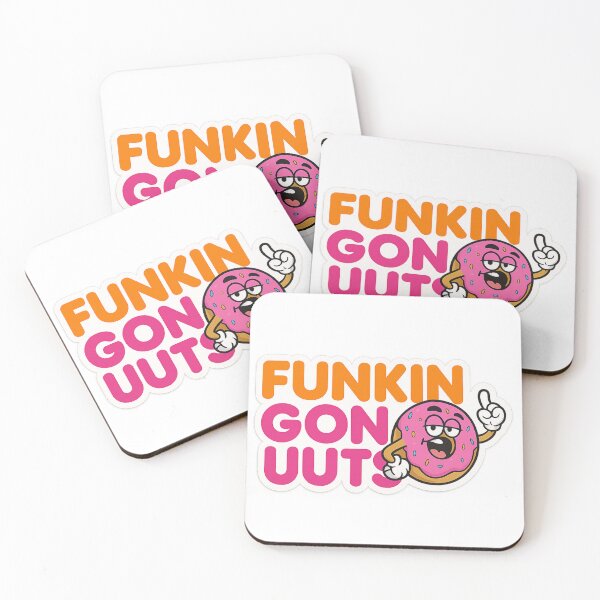 Item preview, Funkin Gonuts Cartoon Donut with Pink Icing – Funny Coffee and Breakfast Pun Design designed and sold by Aryabek.