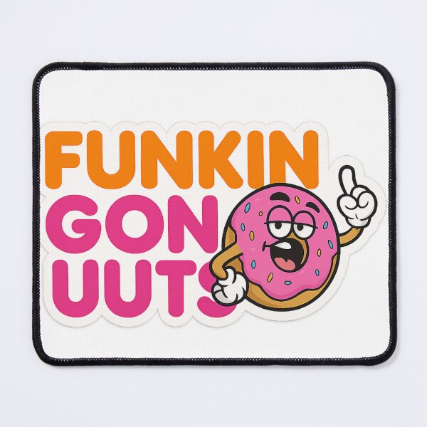 Item preview, Funkin Gonuts Cartoon Donut with Pink Icing – Funny Coffee and Breakfast Pun Design designed and sold by Aryabek.
