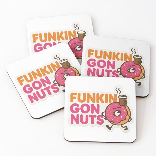 Item preview, Funkin Gonuts Bold Typography Design – Pink and Orange Donut Parody Text Art designed and sold by Aryabek.