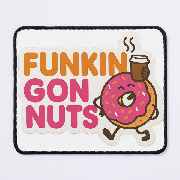 Item preview, Funkin Gonuts Bold Typography Design – Pink and Orange Donut Parody Text Art designed and sold by Aryabek.