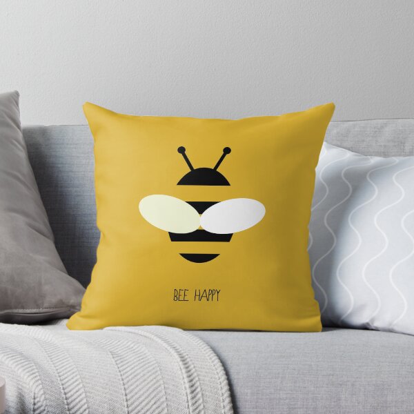 Bee Happy Throw Pillow