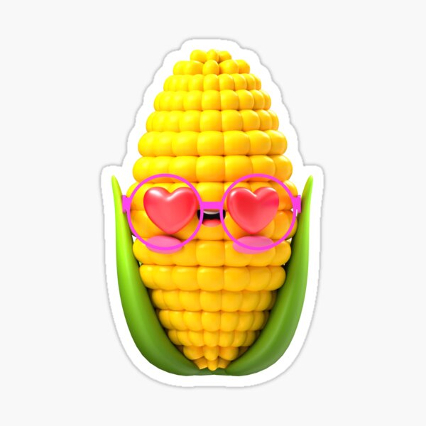 Loving Baby Corn with Heart Eyes – Cute Kawaii Design Sticker