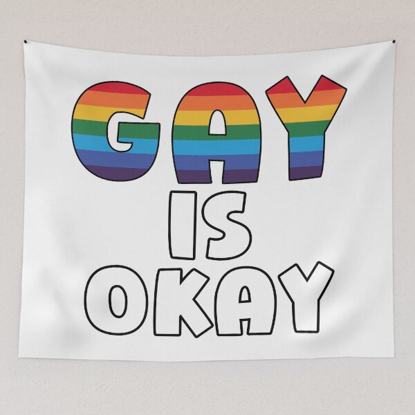 Item preview, Gay Is Okay – Bold Rainbow LGBTQ+ Pride Typography  designed and sold by Sensepiphoria.