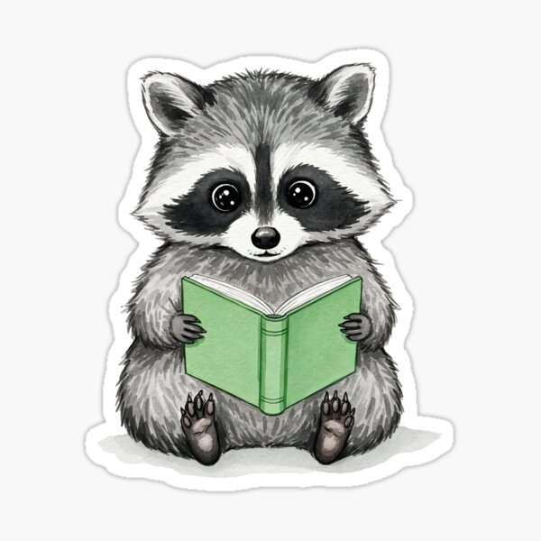 Item preview, Racoon reading  designed and sold by svarupa.