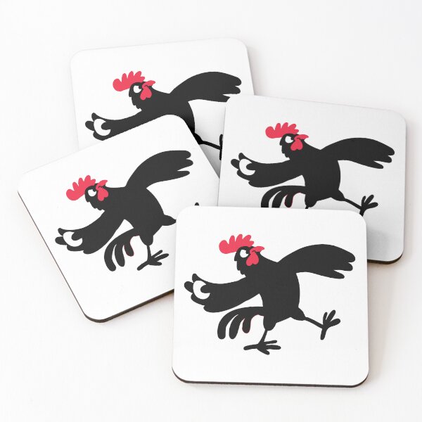 Item preview, Angry Black Rooster Throwing Eggs designed and sold by duxpavlic.