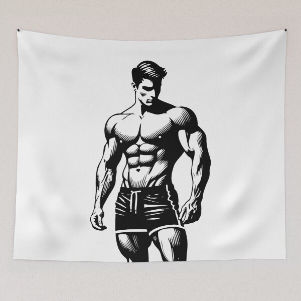 Item preview, Male Fitness Model designed and sold by ArtFactoryAI.