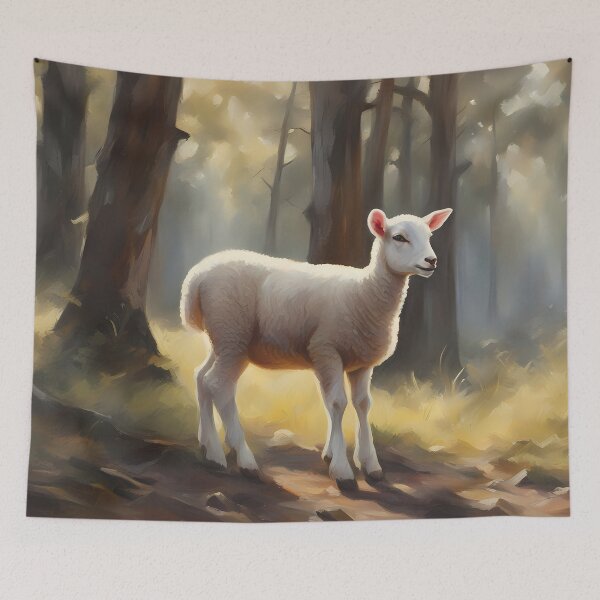 Item preview, Lamb in Woods designed and sold by CalmnessbyChoice.