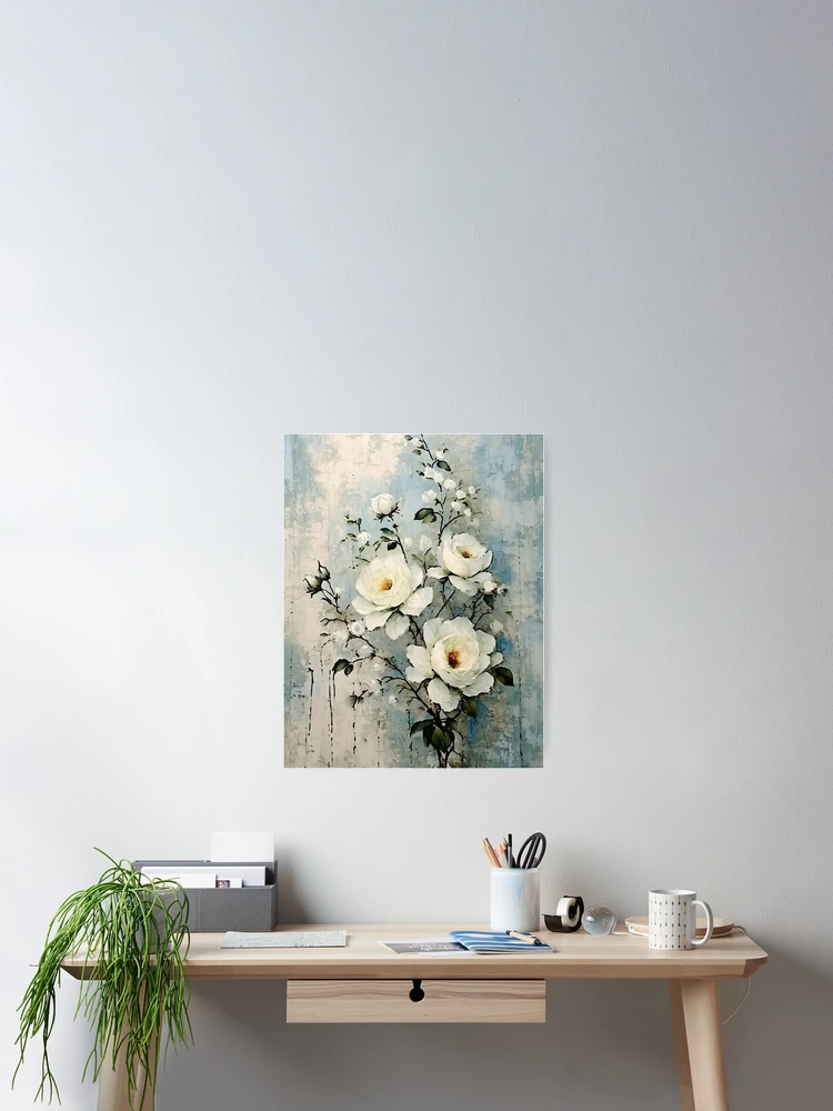 Thumbnail 2 of 3, Poster, White Roses designed and sold by ViaARTfactory.