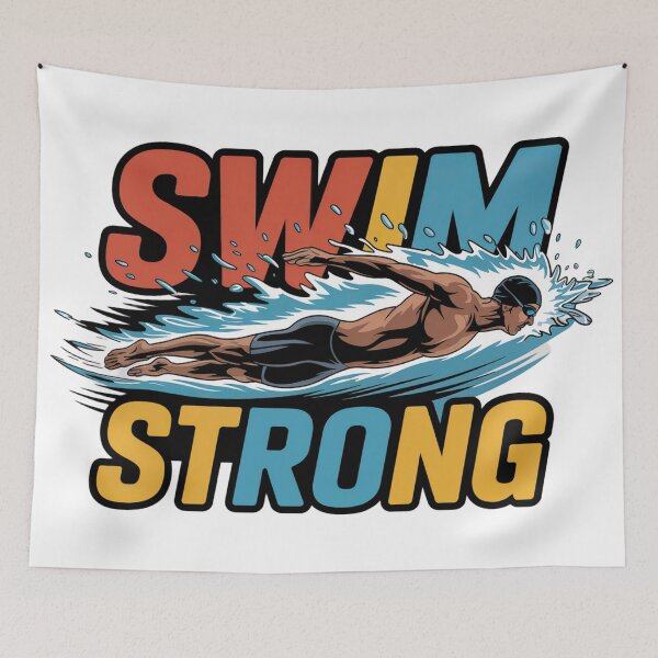 Item preview, Swim Strong – Motivational Swimming Design designed and sold by seelya83.