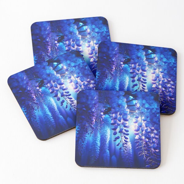 Item preview, Blue Wisterias garden Evening Photo designed and sold by EmeraldeaArt.