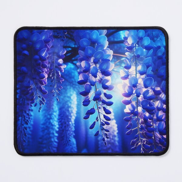 Item preview, Blue Wisterias garden Evening Photo designed and sold by EmeraldeaArt.