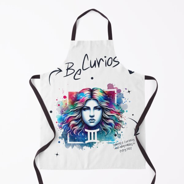 Item preview, Be Curious – Gemini Watercolor Portrait with Zodiac Symbol designed and sold by NSB-Design.