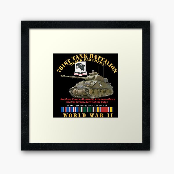 Vista previa del artículo con la obra «Ejército - 761.º Batallón de Tanques - Panteras Negras - w Tank WWII EU SVC», diseñado y vendido por Military Insignia Products.