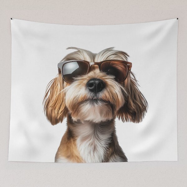 Item preview, Funny cool Petit Basset Griffon Vendéen Dog wearing sunglasses designed and sold by LazyOwlStore.