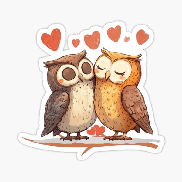 love couple owl together tshirt Sticker