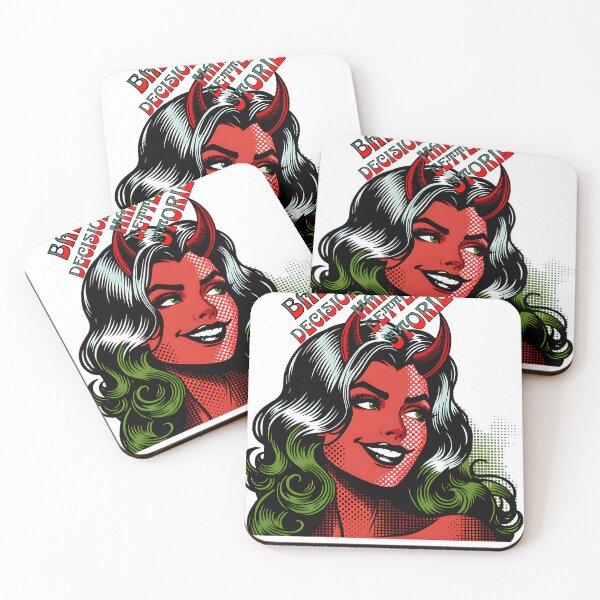 Aperçu de l'œuvre Les mauvaises décisions créent de meilleures histoires – Design Pop Art Retro Devil Girl créée et vendue par NSB-Design.