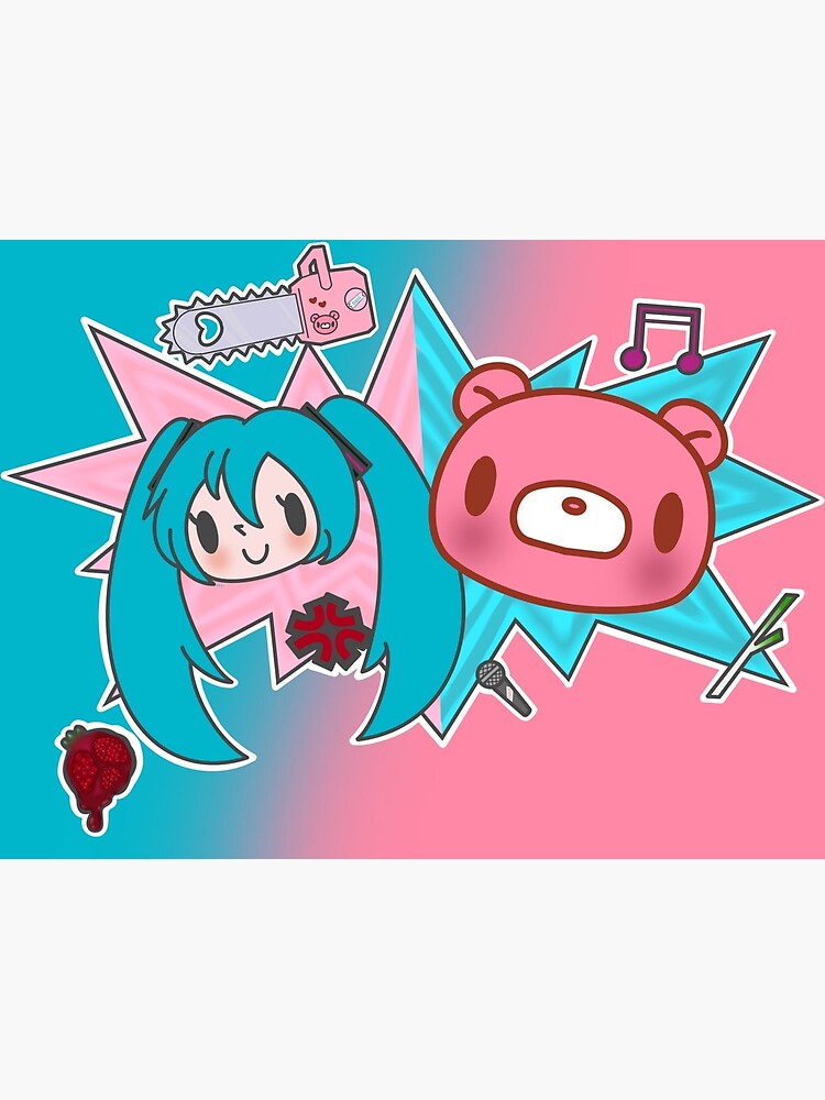 Aperçu 7 sur 7. Impression encadrée avec l'œuvre Imprimé Hatsune Miku x Gloomybear créée et vendue par mikusleeklover.