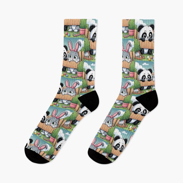Item preview, Panda and rabbit play with Easter eggs at kindergarten designed and sold by SammyMorry.