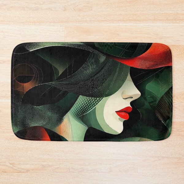 Item preview, Surreal Woman with Green Hat and Sunglasses - Abstract Modern Art designed and sold by Moss and Moon Studio.