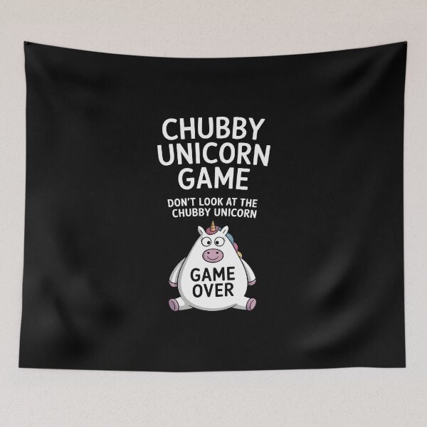 Item preview, Funny Chubby Unicorn Game designed and sold by HeadTurningArt.