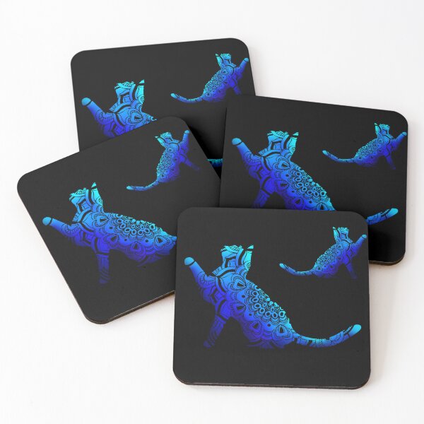 Item preview, Blue and Black Mandala Cats  designed and sold by danitacreate.