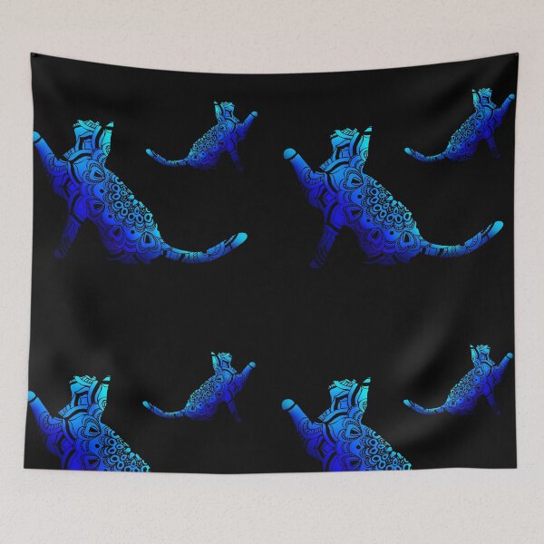 Item preview, Blue and Black Mandala Cats  designed and sold by danitacreate.