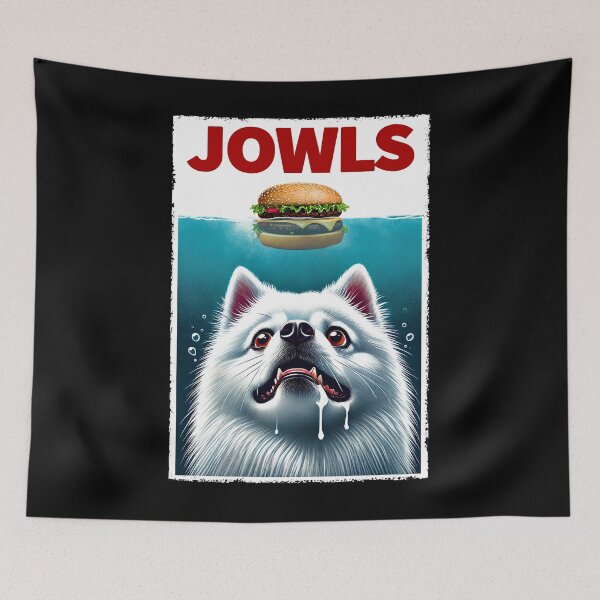 Item preview, Funny Japanese Spitz and Hamburger Parody Jowls Dog Lover designed and sold by Kimberley King Art  King Art.