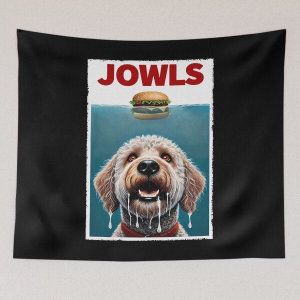 Aperçu de l'œuvre Parodie drôle de Labradoodle et de Hamburger pour les amoureux des chiens créée et vendue par Kimberley King Art King Art.