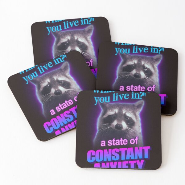 Item preview, What State Do You Live In A State Of Constant Anxiety Raccoon Word Art designed and sold by RUMI-ART-PLANET.