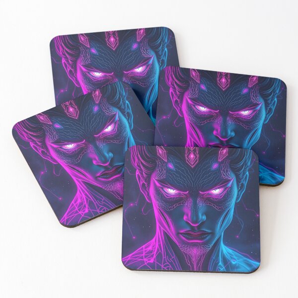 Item preview, Neon Cybernetic Warrior – Futuristic AI Digital Art designed and sold by FusionCipher.