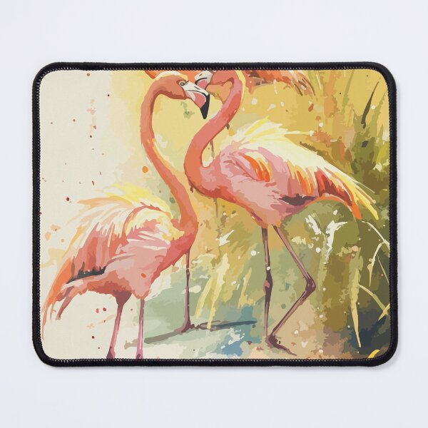 Item preview, Pink Flamingos - Vibrant Watercolor Painting with Splashes of Color designed and sold by Moss and Moon Studio.