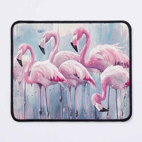Item preview, Pink Flamingos - Vibrant Watercolor Painting with Splashes of Color designed and sold by Moss and Moon Studio.