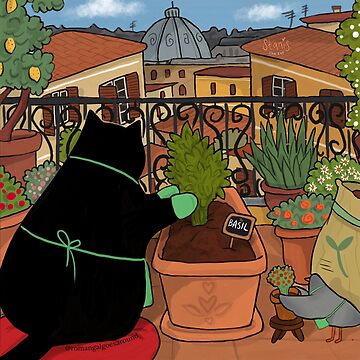 Artwork thumbnail, Stanis and Remo Gardening by Stanis the Cat