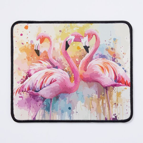 Item preview, Pink Flamingos - Vibrant Watercolor Painting with Splashes of Color designed and sold by Moss and Moon Studio.