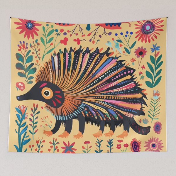 Item preview, Whimsical Folk-Art Echidna Illustration designed and sold by Moss and Moon Studio.
