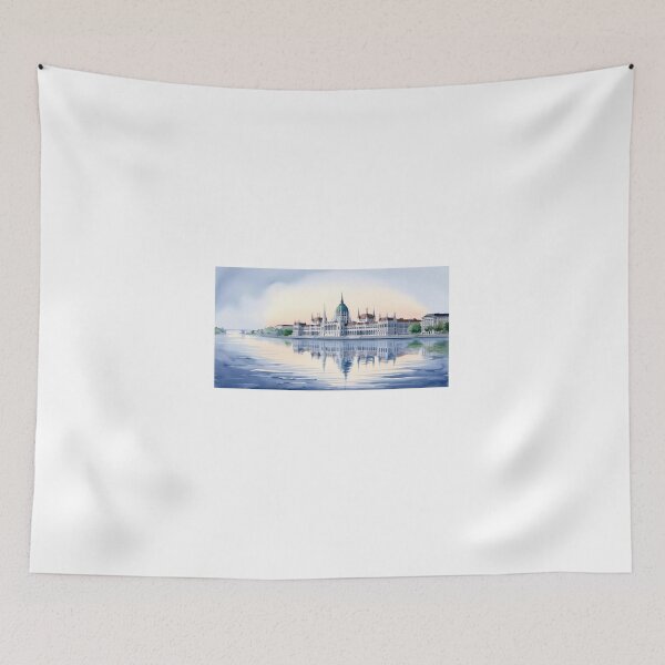 Item preview, Budapest in Watercolor – Reflection of the Parliament on the Danube designed and sold by StormArte.