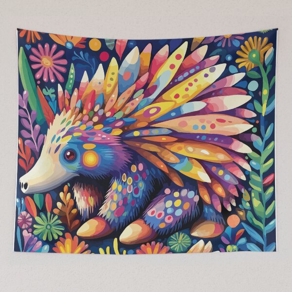 Item preview, Whimsical Folk-Art Echidna Illustration designed and sold by Moss and Moon Studio.
