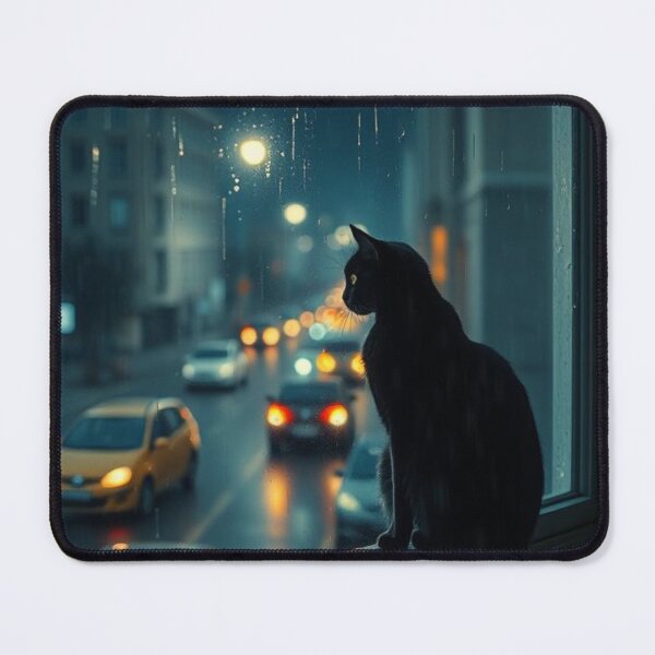 Artikelvorschau, Katze im verregneten Fensterlicht entworfen und verkauft von PeggyMacStudio.