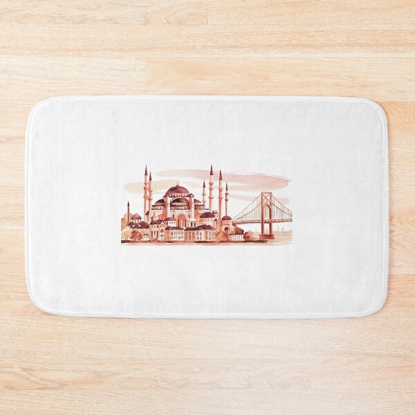 Item preview, Eastern Istanbul – Mosque and Bridge at Sunset in Watercolor designed and sold by StormArte.