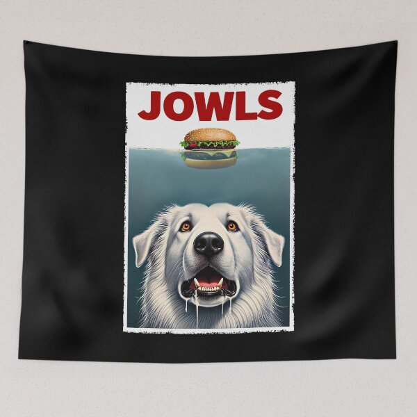 Item preview, Funny Maremma Sheepdog and Hamburger Parody Jowls Dog Lover designed and sold by Kimberley King Art  King Art.