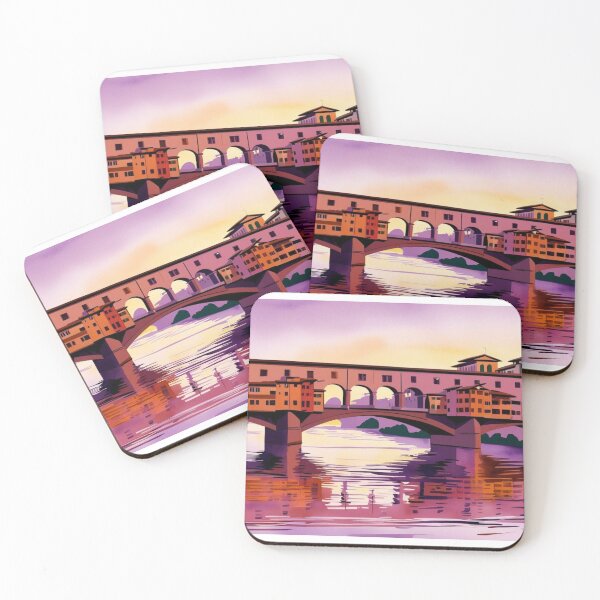 Item preview, Ponte Vecchio at Sunset – Tuscan Romance in Watercolor designed and sold by StormArte.
